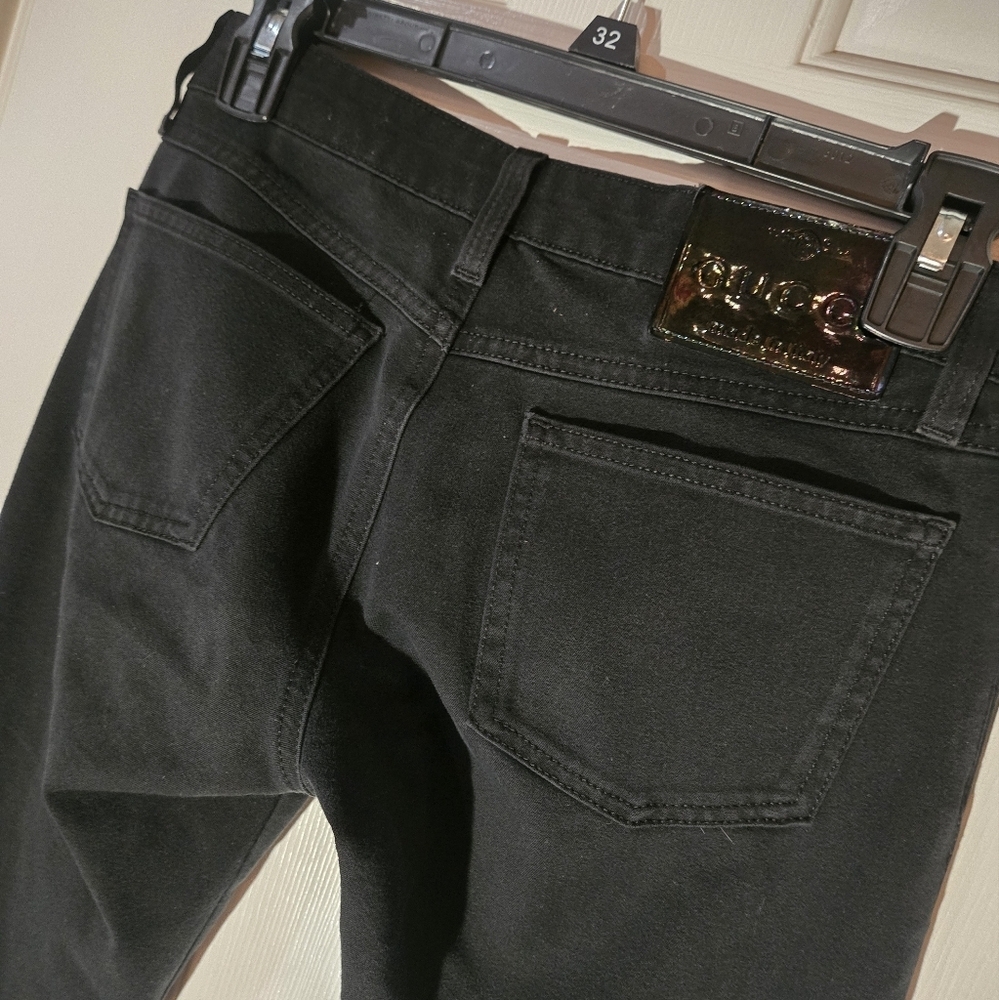 Gucci Black Skinny Jeans 38 Dark Denim Pants Luxury View 3